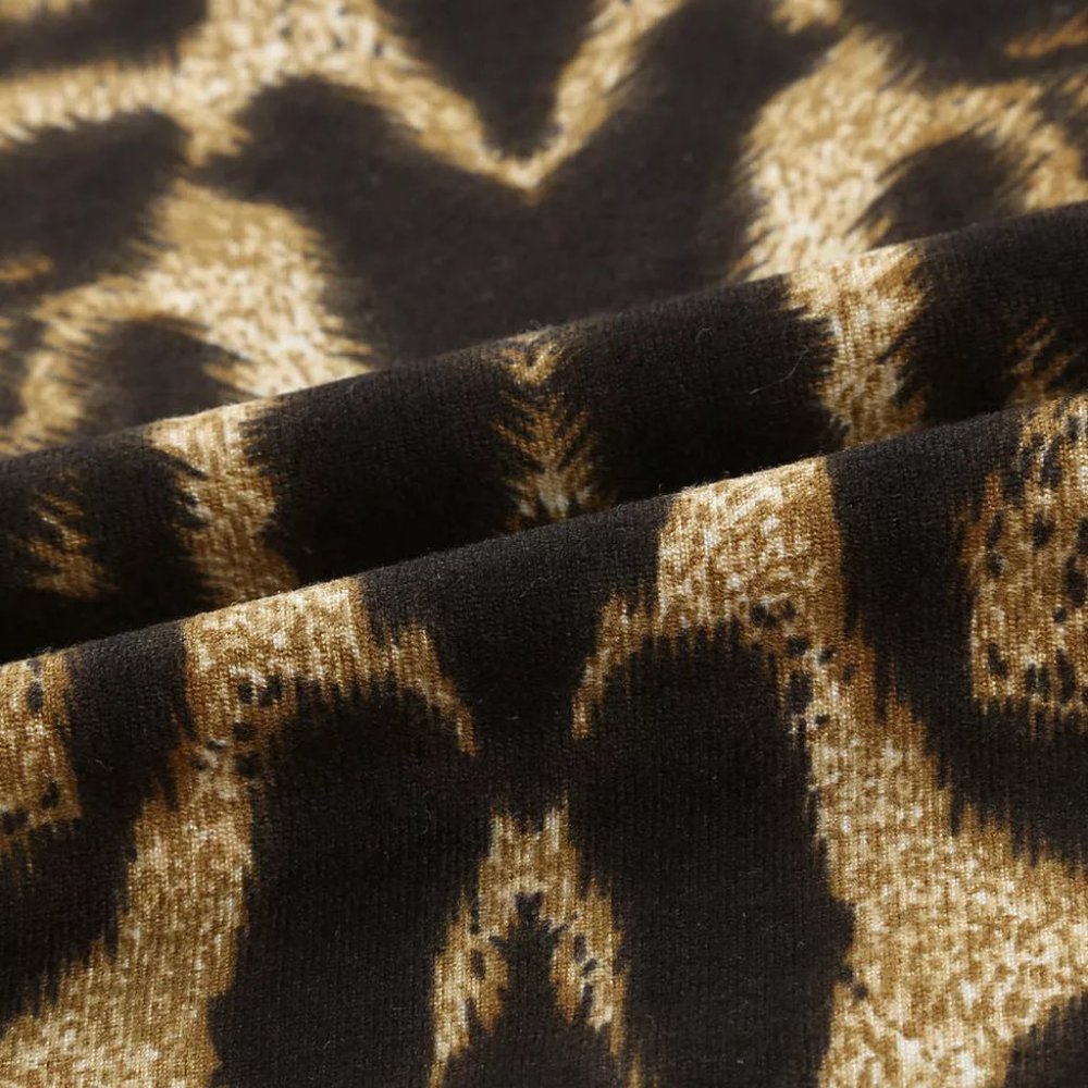 Leopard Striped Splicing Long Sleeve Tee - Picture 7 of 11